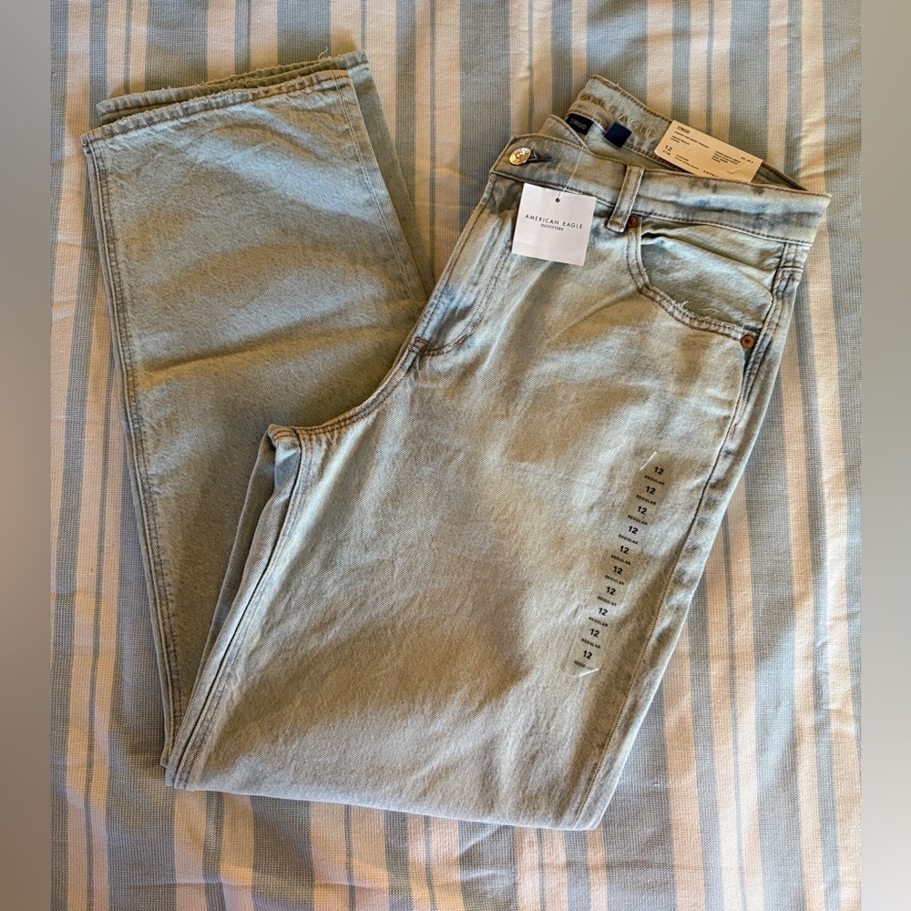 AE Highest Rise Strigid Baggy Straight Jeans-Women’s